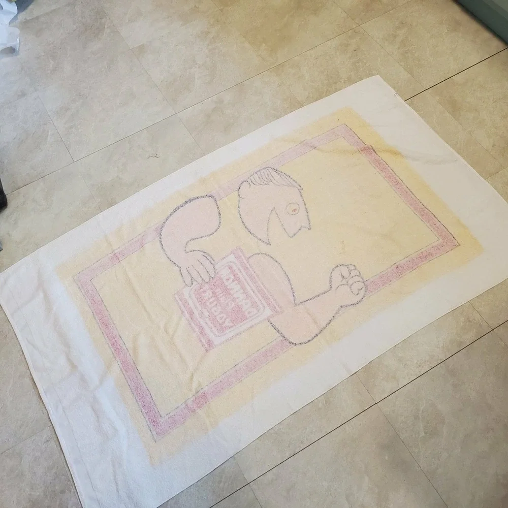 Vintage Dannon Yogurt Advertisement Bath Beach Pool Towel Size 58